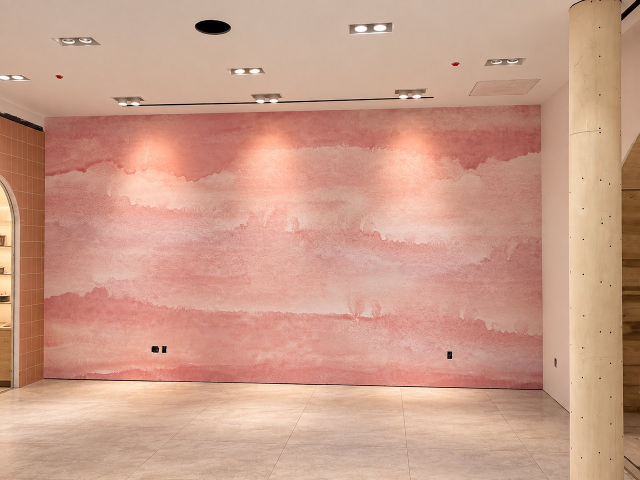 Commercial wallpaper installation by RGT Wallpaper at Kendra Scott in Christiana Mall Delaware